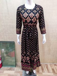 Largo indio kurtis Primavera Verano vestido Floral señoras estilo Casual vestido largo Maxi vestido de las mujeres impresión Floral - Product Image 6