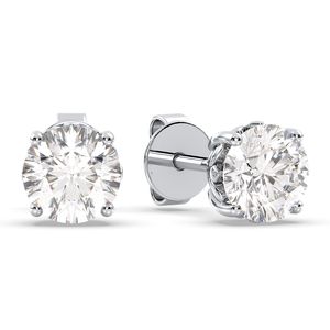 Boucles d'oreilles clous REYES classiques en argent sterling 925 avec moissanite, plaqué or rose 14 carats, bijoux fins pour mariage, prix de gros - Product Image 5