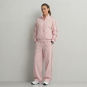 Conjunto Deportivo Rosa para Mujer, Cierre de Cremallera, Corte Holgado, Informal, Transpirable, Ligero, de Poliéster, para Primavera - Product Image 1