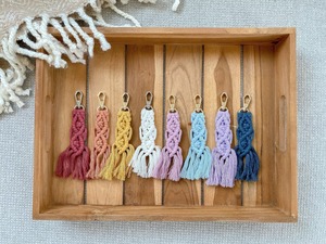 Boho Macrame Keychain Handcrafted Decorative Object Perfect for <b>Car</b> <b>Keys</b> Purse And Daily Use <b>Key</b> Organizer From India - Product Image 5