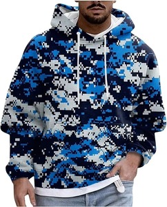 Sweat à capuche camouflage pour homme, coupe ample, imprimé, avec poche, style décontracté automne, 100% polyester French Terry - Product Image 4
