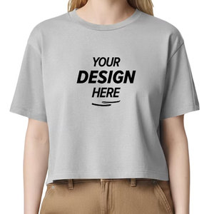 Custom Logo Women <b>Crop</b> T-Shirt Summer Short Sleeve Slim Fit Breathable Cropped Tee Shirt Bulk Factory Provider - Product Image 4