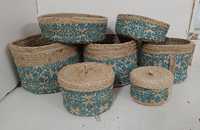 Privé label jute opbergmand met handvatten & handgeweven mand met deksel voor fruitmand voor speelgoed, kleding & dekens