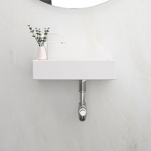 Lavabo da Bagno Rettangolare in Ceramica Bianca da 14,57x7,28 Pollici con Foro Singolo per Rubinetto - Product Image 3
