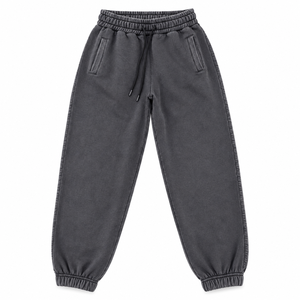 Men's Heavyweight Canvas Washed Wide Leg Jogger Pants Mid <b>Elastic</b> <b>Waist</b> Drawstring Casual Long <b>Trousers</b> with Side Pockets 3XL - Product Image 2