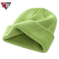 Bonnet d'hiver tendance personnalisé en tricot côtelé, respirant, imperméable, en polyester doux et chaud pour l'extérieur, couleur unie
