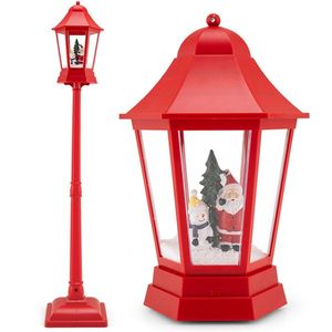 Lampione Natalizio Rosso da 64 Pollici con Scena Babbo Natale/Pupazzo di Neve/Albero, 60 LED Bianco Caldo, 8 Melodie e 2 Modalità - Da Terra/da Tavolo 12,5 Pollici - Product Image 1