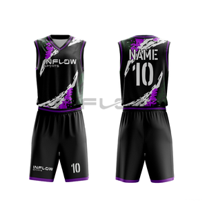 Ensemble de maillots de basket-ball, kit uniforme d'équipe par sublimation, vêtements de basket-ball respirants à séchage rapide pour adultes/enfants - Product Image 5