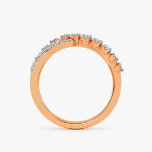 Anillo de Diamantes Cultivados en Laboratorio con Diseño en Espiral de Varias Filas en Oro Rosa - Product Image 1