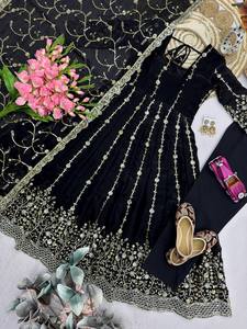 Women's Silk Anarkali Gown Set with Dupatta-Designer <b>Party</b> & Wedding Wear Ethnic Dress - Product Image 4