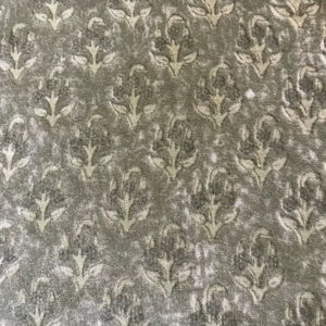 Tissu en coton imprimé à la main – Motif floral minimaliste Buti |   Textile indien gris sauge - Product Image 2