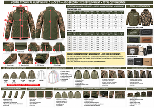Ropa de Caza para Jóvenes y Niños |   Camuflaje - Verde Oliva - Seis Colores |   Fabricante y Proveedor de Ropa de Caza |   Chaqueta | - Product Image 6