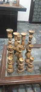 Handcrafted Eco-Friendly Wooden Pillar <b>Candle</b> Stand Set for Christmas & Easter Living Room Decor Made India Size 6 <b>Bulk</b> Supply - Product Image 2