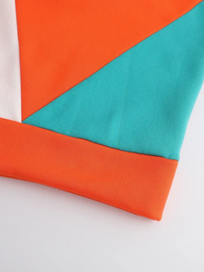 Sudadera con capucha colorblock diagonal en naranja y blanco |   Sudadera de Forro Polar para Hombre |   Fabricante de Ropa Urbana Personalizada en Bangladesh - Product Image 5