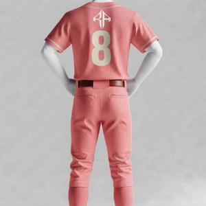 Uniforme de Béisbol con Estampado por Transferencia de Calor y Logotipo Blanco, 100% Poliéster de Alta Calidad, Manga Corta, Transpirable y de Secado Rápido para Hombre - Product Image 3