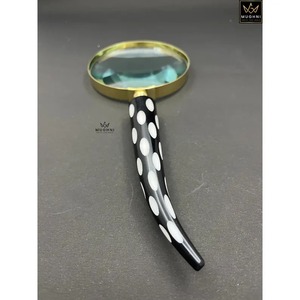 Loupe Polie de Haute Qualité avec Design Antique, Manche en Corne de Buffle Naturelle, Style Artisanat Naturel, Loupe de Lecture en Métal - Product Image 4