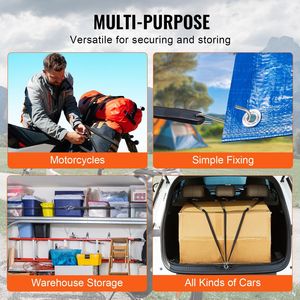 Set di 50 Corde Elastiche Piatte Resistenti con Ganci a S in Acciaio da 19,8 mm, 79 cm, Accessori per il Controllo del Carico per Camion e Teloni - Product Image 4