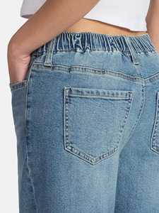 Pantalones Vaqueros de Mezclilla de Poliéster/Algodón de Corte Recto y Cintura Media para Hombre, Ligeros, Casuales, Moda Urbana - Product Image 4