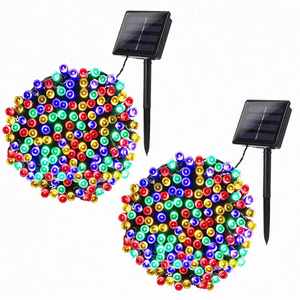 Guirlande lumineuse solaire LED blanche chaude étanche IP65 pour fêtes et décorations extérieures de Noël – Cadeau idéal – Vente chaude - Product Image 1