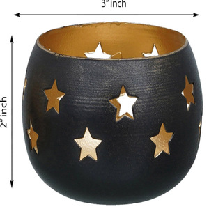 Pebble Bowl <b>Tealight</b> <b>Holder</b> Set of 2 Metal Candle Stand With <b>Tealight</b> <b>Holder</b> For Home Decoration - Product Image 3
