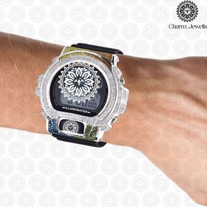Montre de luxe pour homme Charm_Jewells en acier inoxydable, cadran analogique 40 mm, lunette sertie de diamants, verre cristal, mouvement mécanique, étanche 10 bars - Product Image 4
