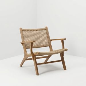 Garden <b>Chairs</b> <b>Outdoor</b> Modern Solid Teak Wood Rope Woven Accent Lounge Armchair For Patio Balcony Terrace Resort Procurement - Product Image 2