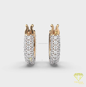 Pendientes de aro de moissanita premium con baño de oro, joyería de lujo para mujer - Product Image 5