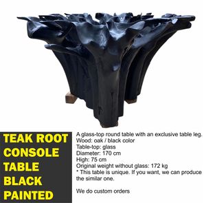 TEAK ROOT CONSOLE <b>TABLE</b> BLACK PAINTED - Product Image 2