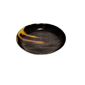 Ensemble d'assiettes en corne de buffle naturelle de style américain Agate Assiettes décoratives en corne de toutes tailles Poli Corne de vache indienne Artisanat Revente - Product Image 1