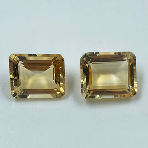 Citrino natural transparente de alta calidad con corte baguette, piedra preciosa suelta de 10x12mm, 12,25 quilates, amarillo, para fabricación de joyas, 2 unidades - Product Image 1