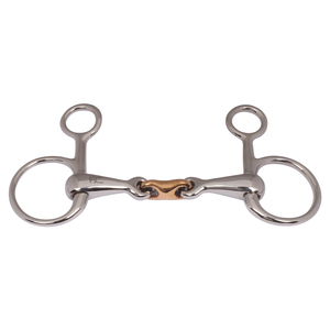 Bridon Baucher Tough Tack en Acier Inoxydable à Bouche Roulée avec Double Incrustation en Cuivre 12,5 cm – Durable, Haute Qualité, Multifonctionnel pour l'Équitation - Product Image 6
