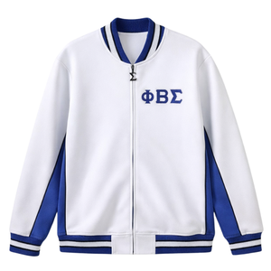 Chaqueta de Calentamiento de Forro Polar Blanco Phi Beta Sigma, Ropa de Fraternidad Griega con Ajuste Atlético, Comodidad y Estilo Deportivo - Product Image 4