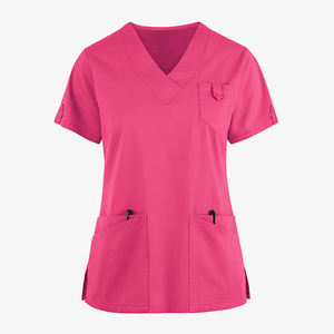 Hot Sale Fashion Wear Custom Woven Womens V Neck Short Sleeve <b>Scrub</b> <b>Top</b> Multi Pockets High Quality Hospital Use <b>Scrub</b> <b>Tops</b> - Product Image 5