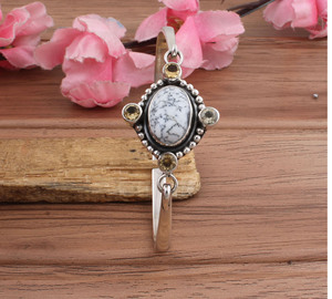 Natural Dendritic <b>Opal</b> Bangle 925 Sterling Silver For Women Vintage Shrub <b>Opal</b> Gemstone Cuff <b>Bracelet</b> Handmade Merlinite Jewelry - Product Image 6
