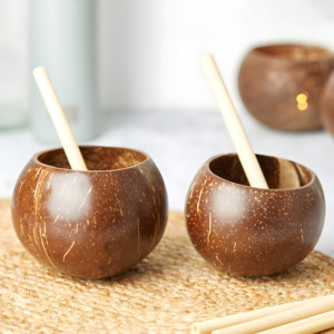 La mejor opción de vasos de coco compostables a bajo precio, vasos de cáscara de coco para helado, té y café. - Product Image 6