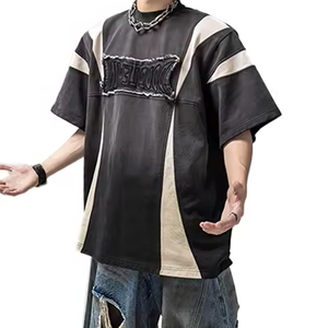 Best 100% Cotton Men's Embroidery T-<b>Shirts</b> with Letter Design Worsted Fabric Anti-Pilling Casual Style - Product Image 3