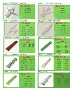 ปลั๊ก PVC ติดผนังปลั๊กยึดพลาสติกแบบร่อง - Product Image 3