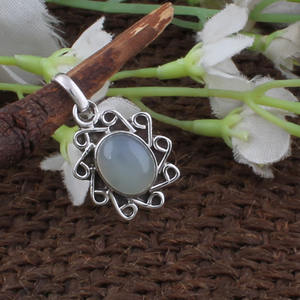 Colgante Ovalado de Aguamarina Azul Cielo Natural, Plata de Ley 925, Collar con Gema Transparente, Piedra de Nacimiento de Marzo, Joyería Fina para Mujer - Product Image 1