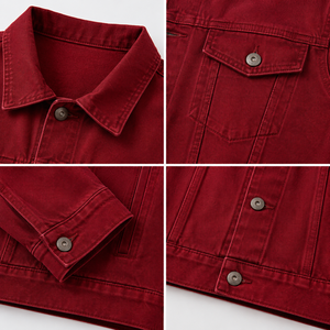 Vestes en jean enduites pour hommes, coton biologique, mode décontractée, logo sur le devant, vestes d'hiver, prix bas, vente en gros - Product Image 5