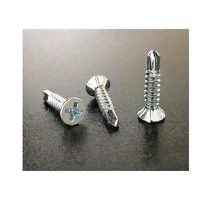 Tornillos autoperforantes de acero de accionamiento personalizado de fabricante de Vietnam, cabeza plana chapada en zinc con rosca métrica en pulgadas - Product Image 1