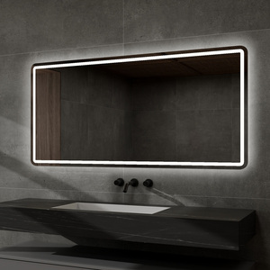 Cermin kamar mandi khusus hotel mewah cermin pintar LED sakelar sentuh anti-kabut persegi panjang - Product Image 6