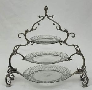 Plato de Pastel de Cerámica de Tres Niveles Premium, Soporte para Servir Frutas para Bodas, Hoteles y Hogar - Product Image 2