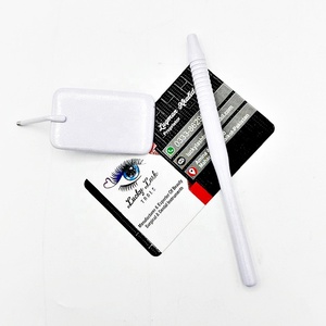 Espejo de pestañas de acero inoxidable con purpurina blanca y plateada grande personalizado, herramienta de extensiones de pestañas personalizada con caja de embalaje - Product Image 3