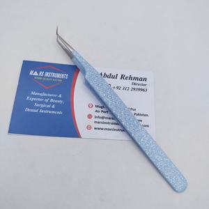 Pinzas de pestañas de 45 grados de acero inoxidable sostenible Extensión de pestañas Punta puntiaguda Recubierto de color - Product Image 1