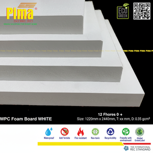 แผ่นโฟมพีวีซี WPC สีขาว ทนทาน หนา 25 มม. ความหนาแน่น 0.6 กรัม/ซม.³ โพลีไวนิลขยายตัว สำหรับงานก่อสร้างผนัง แผงเฟอร์นิเจอร์-HS - Product Image 1