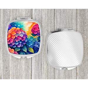 Hortensias colorés Miroir de maquillage de voyage compact Cadeau de conception de poche pliant portable pour femmes et filles - Product Image 4