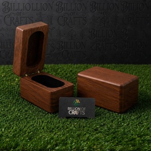 Caja de Madera para Anillos de Boda, Estuche Doble para Joyas, Logotipo Grabado con Láser, Forro de Terciopelo, Empaque de Regalo - Product Image 4