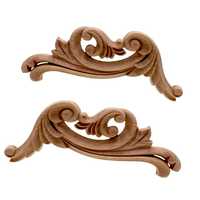 Applique sculptée en bois, motif vigne, paire gauche-droite, feuille et fruit, pour meuble, armoire, porte, cadre, 2 pièces