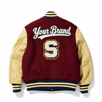 Blouson universitaire chauffant pour homme avec patchs chenille, manches en laine, broderie personnalisée et boutons, idéal pour l'hiver