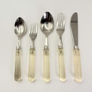 Juego de Cubiertos de Acero Inoxidable con Mango de Resina Transparente Estilo Vintage, Cuchillo, Tenedor y Cuchara, para Restaurante y Hotel, Venta al Por Mayor, Nuevo Estilo 202 - Product Image 3